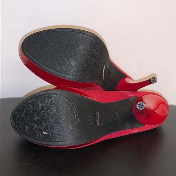 Dollhouse Red Suede Platform Stilettos - Picture 5 of 5